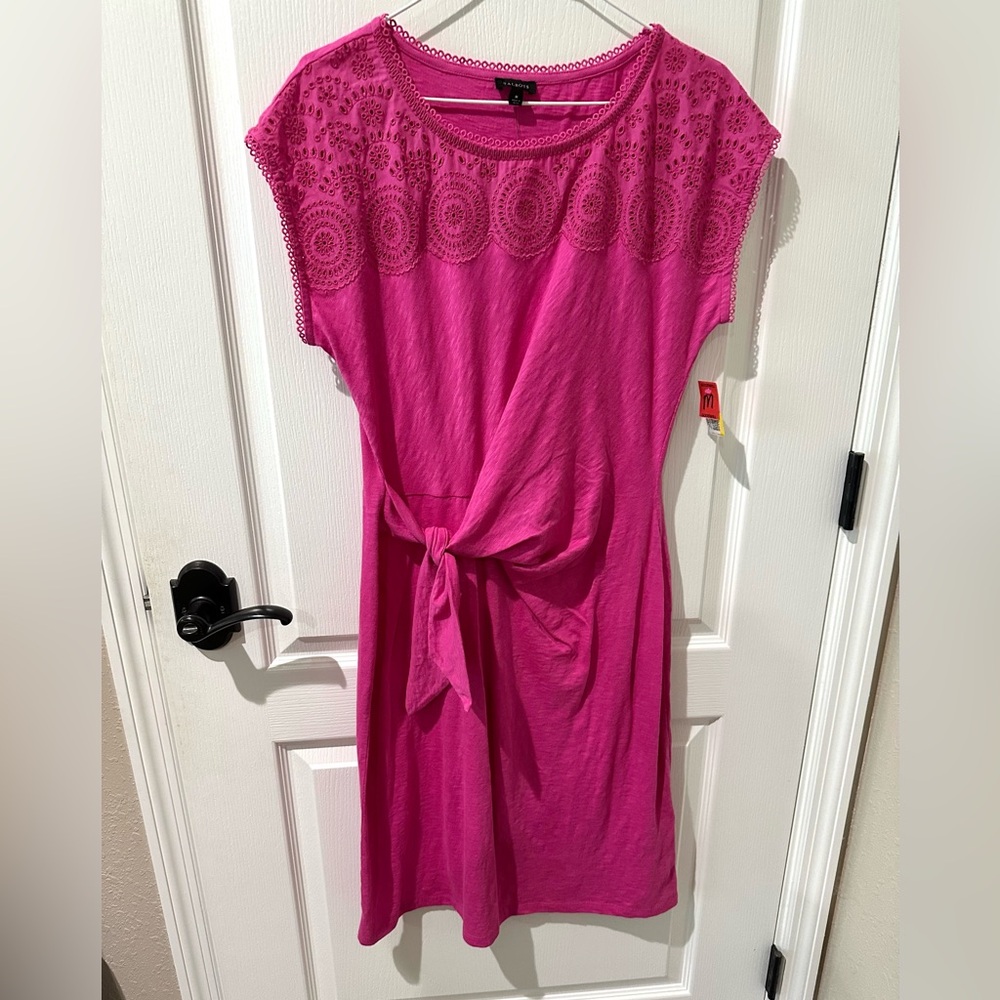 Talbots NANTUCKET SLUB EYELET YOKE
DRESS in Violet Rose NWT - Picture 4 of 10